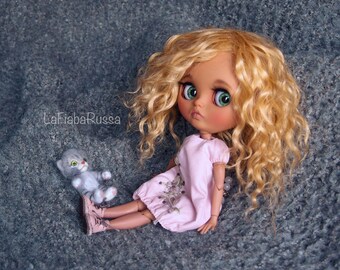 8-10" NEO 12" Blythe Hair doll wig fantasy dream short curly bob Tii 