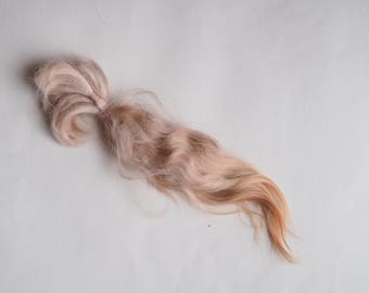 Blonde peach premium mohair doll hair for reborn doll, Bjd, best angora reroot fiber, By LaFiabaRussa