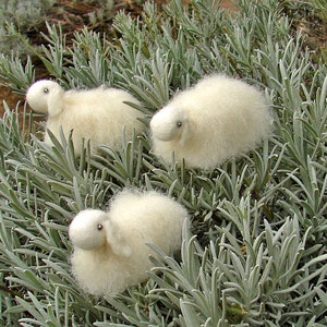 White wool sheep 1 pcs, waldorf toys. stufed toys. Fairy Forest animal toys for playscape image 1