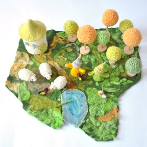 White wool sheep 1 pcs, waldorf toys. stufed toys. Fairy Forest animal toys for playscape image 4