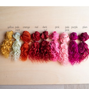 Curly Weft Mohair 1 meter Doll Hair Goat hair wefted strong mohair hair simil human - LaFiabaRussa