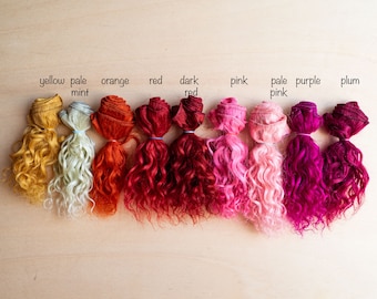 Trama rizada Mohair 1 metro Pelo de muñeca Cabello de cabra tramado fuerte mohair similar al humano - LaFiabaRussa