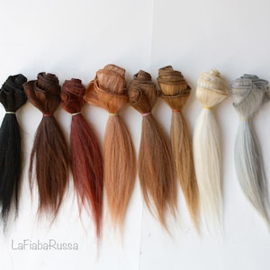 Weft Mohair 1 meter straight Doll Hair Goat hair wefted mohair strong hair simil human by LaFiabaRussa