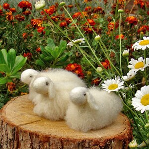 White wool sheep 1 pcs, waldorf toys. stufed toys. Fairy Forest animal toys for playscape image 2