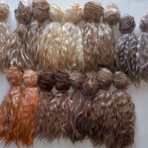 Mohair 2 meter gewebt. Angora Premium Mohair Puppenhaar. Organic Weft Mohair Locken lockiges Reborn Haar Mohair Perücke bjd Perücke, laFiabarussa Italien Bild 3