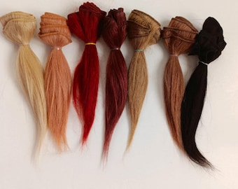 Mohair de trama de 1 metro, liso, para muñecas, pelo de cabra, mohair de trama, cabello fuerte, similar al humano, de LaFiabaRussa.