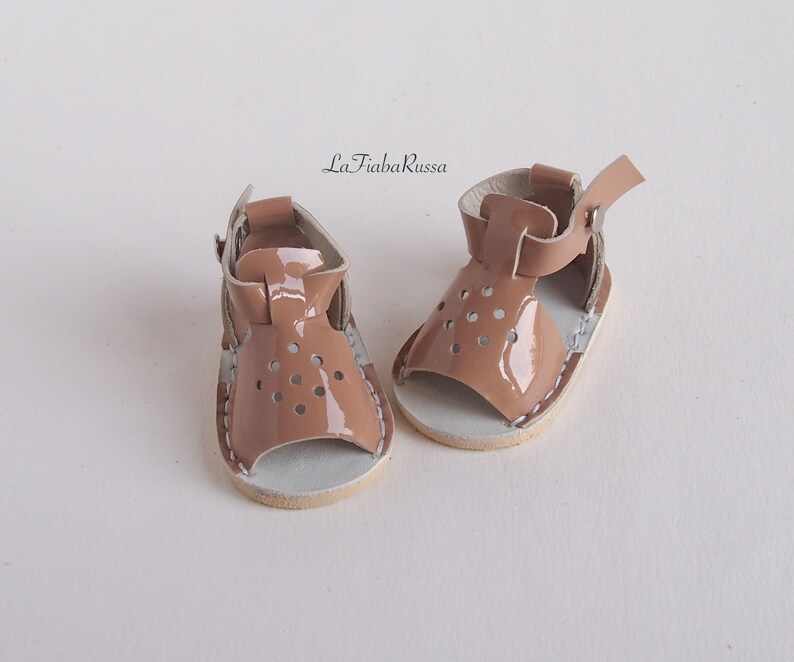 Doll shoes golden Genuine leather sandals 5 cm for 13 inch dolls for Paola Reina Corolle Les Cheries footwear fashion doll outfit clothes image 7