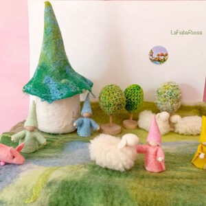 White wool sheep 1 pcs, waldorf toys. stufed toys. Fairy Forest animal toys for playscape image 6
