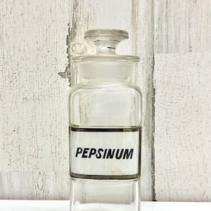 Antique Apothecary Jar with Stopper, Glass Storage Container Vintage Retro Kitchen Glass Bottle