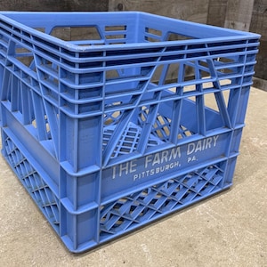 Vintage the Farm Dairy Milk Crate, Plastic Storage Container