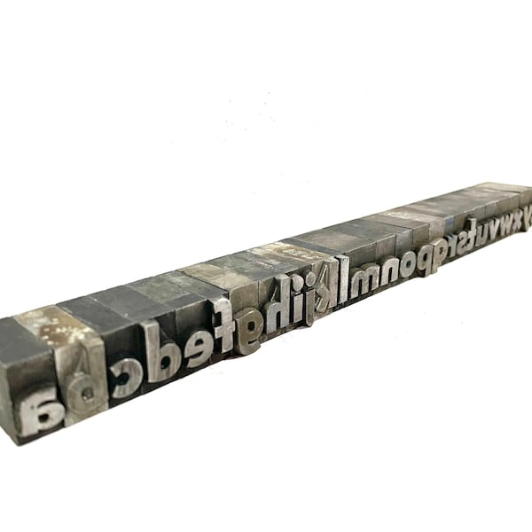 Individual Alphabet Letters Lowercase Letterpress Metal Print Block