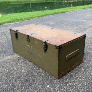 Lot - WWII Army Footlocker Trunk