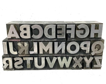 Alphabet Letters - By the Piece - Letterpress Metal Print Block, Uppercase Capitals