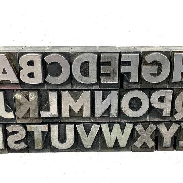 Alphabet Letters - By the Piece - Letterpress Metal Print Block, Uppercase Capitals