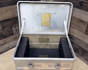 Vintage Aluminum Shipping Case, Metal Footlocker Storage Trunk, Zarges Germany D