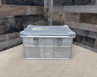Vintage Aluminum Shipping Case, Metal Footlocker Storage Trunk, Zarges Germany C