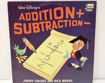 Walt Disney's Addition Subtraction Vinyl Record, 1963 Disneyland DQ-1313, Songs Soundtrack