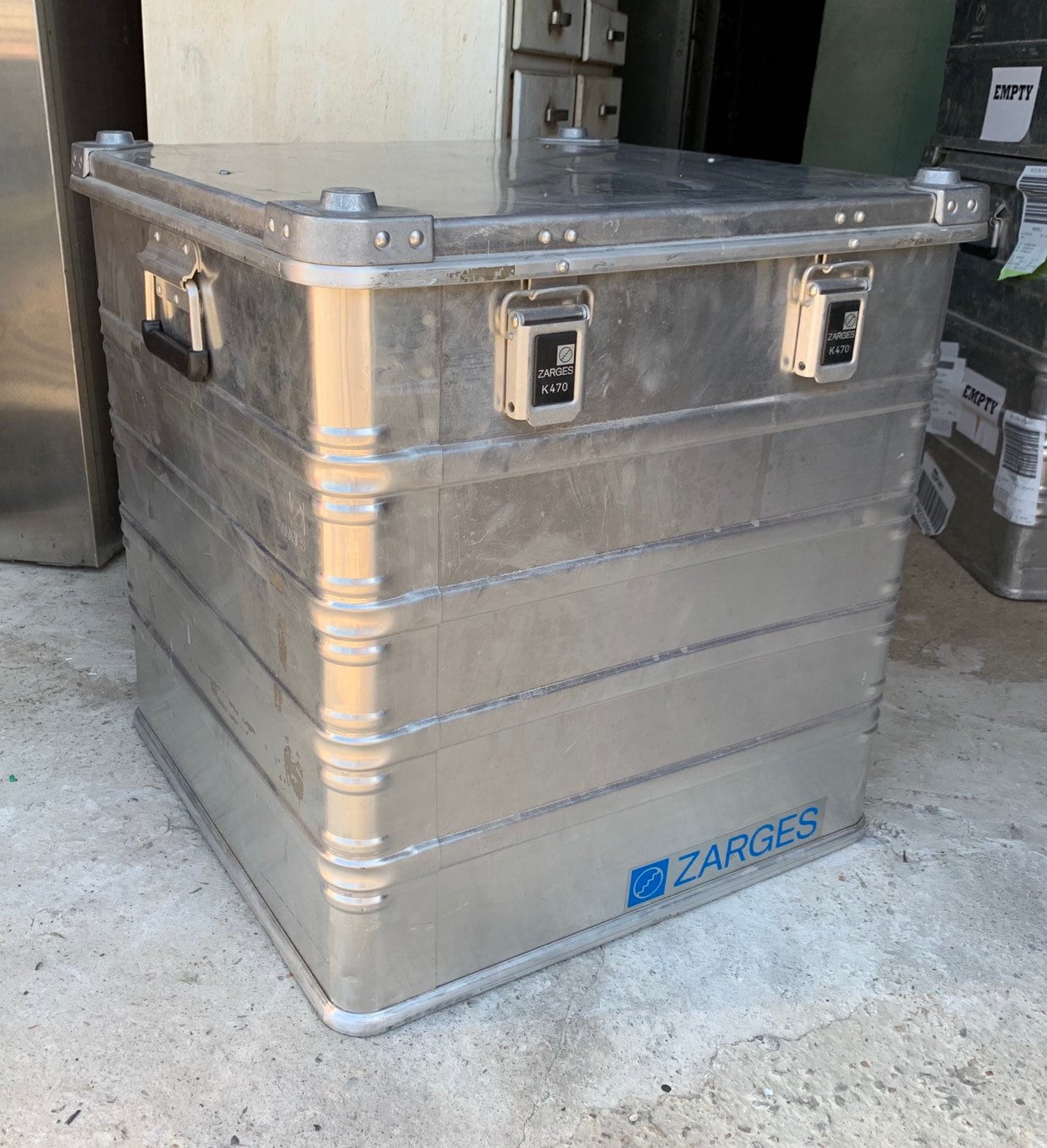 Vintage Large 23x23x24 Zarges Aluminum Storage Container 