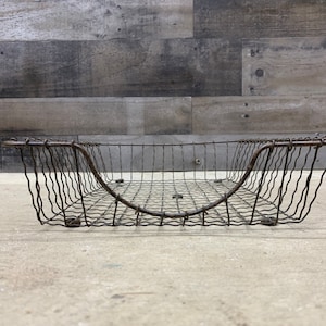Vintage Wire Basket, Metal Paper Storage Bin, Desk Top Organizer - Etsy