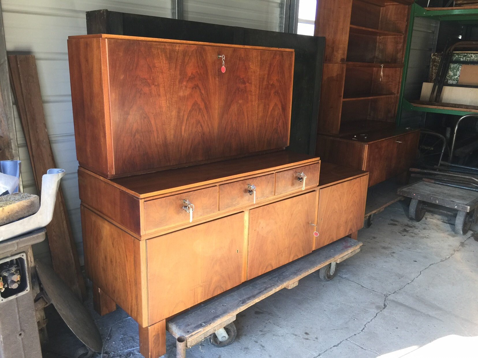 Vintage Walnut Mcm Modular Stacking Solid Wood Cabinet With Etsy