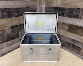 Vintage Aluminum Shipping Case, Metal Footlocker Storage Trunk, Zarges Germany B