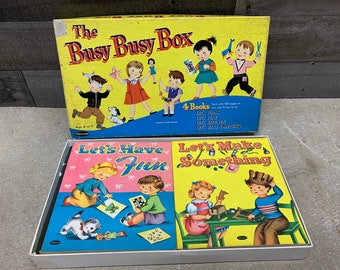 Vintage 1954 The Busy Busy Box, Children's Activity Books, Collectible Retro Home Decor