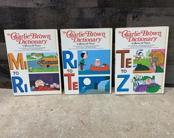 Vintage 1973 Charlie Brown Dictionary Set: Illustrated Hardback Books