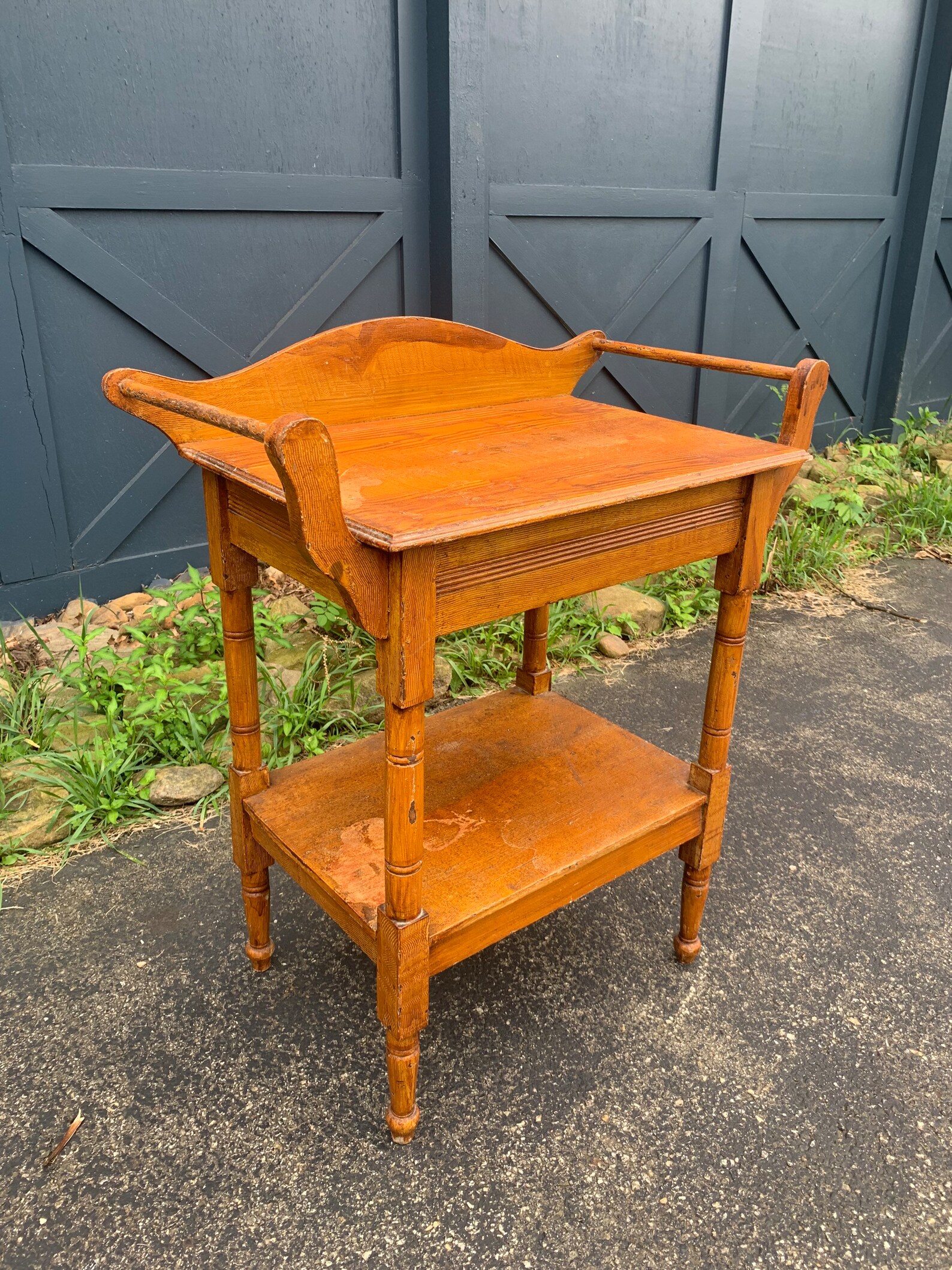 Antique 1906 Wash Stand With Dual Sided Towel Bars Original Etsy