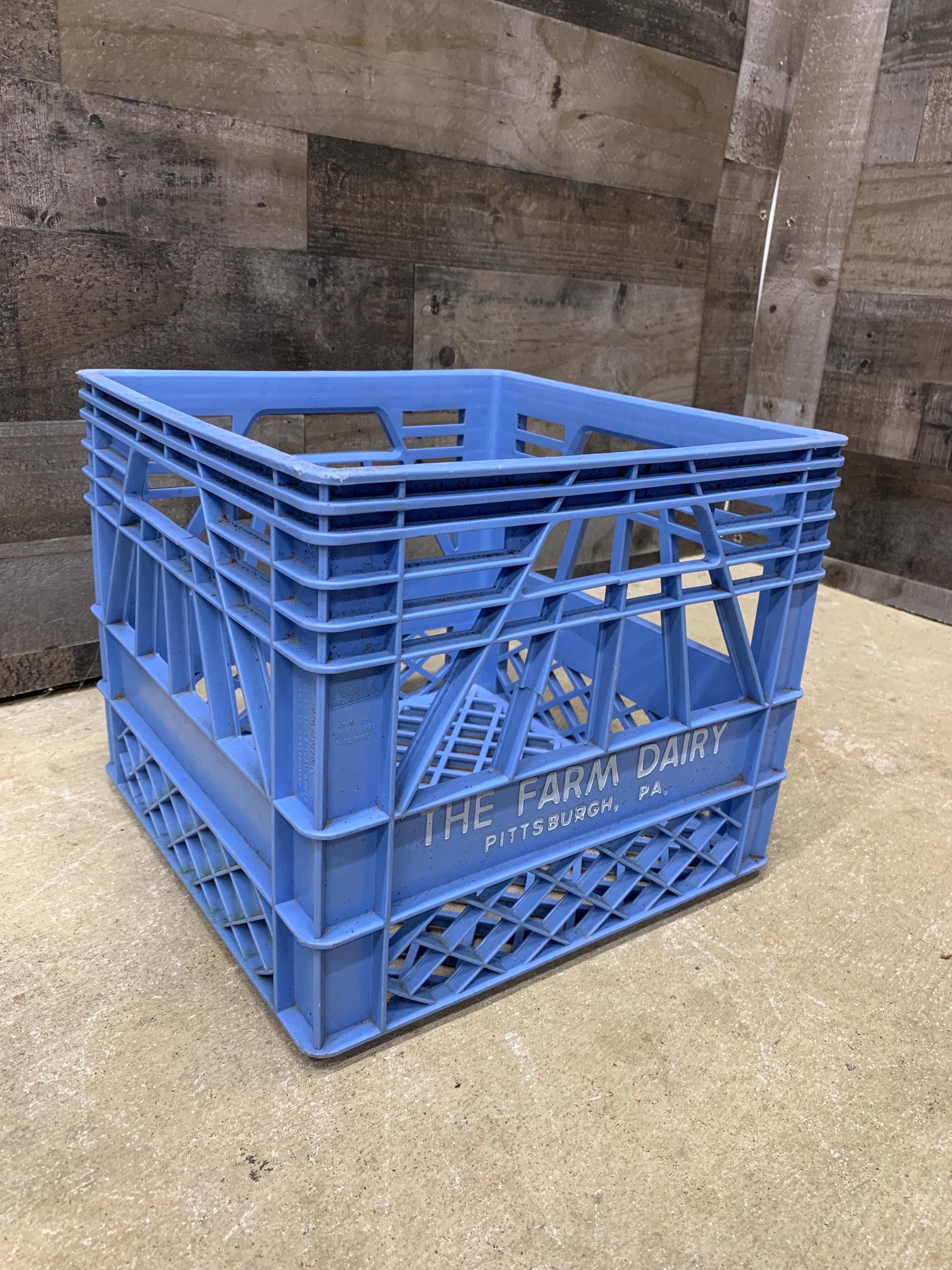 Vintage the Farm Dairy Milk Crate, Plastic Storage Container