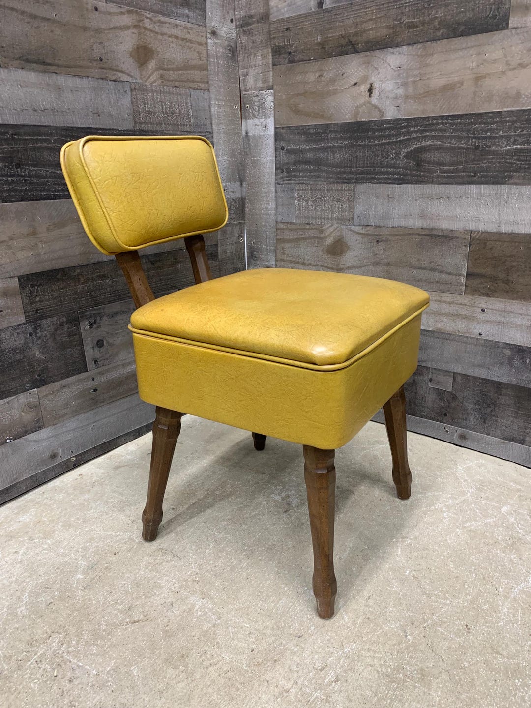 Vintage Sewing Chair With Storagenull