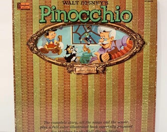 Walt Disney's Pinocchio Vinyl Record Storybook, 1960 Disneyland ST-3905, Motion Picture Soundtrack