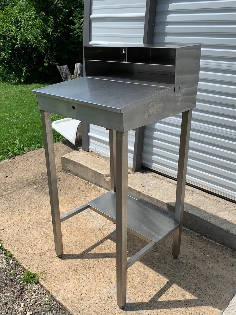 Vintage Welded Stainless Steel Forman Desk Industrial Metal Etsy