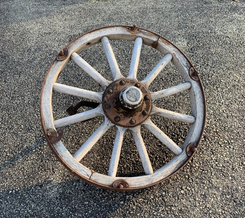 Antique Buick Wheel Wood Spoke Steel Rim Hubcap Rare Old Auto Etsy