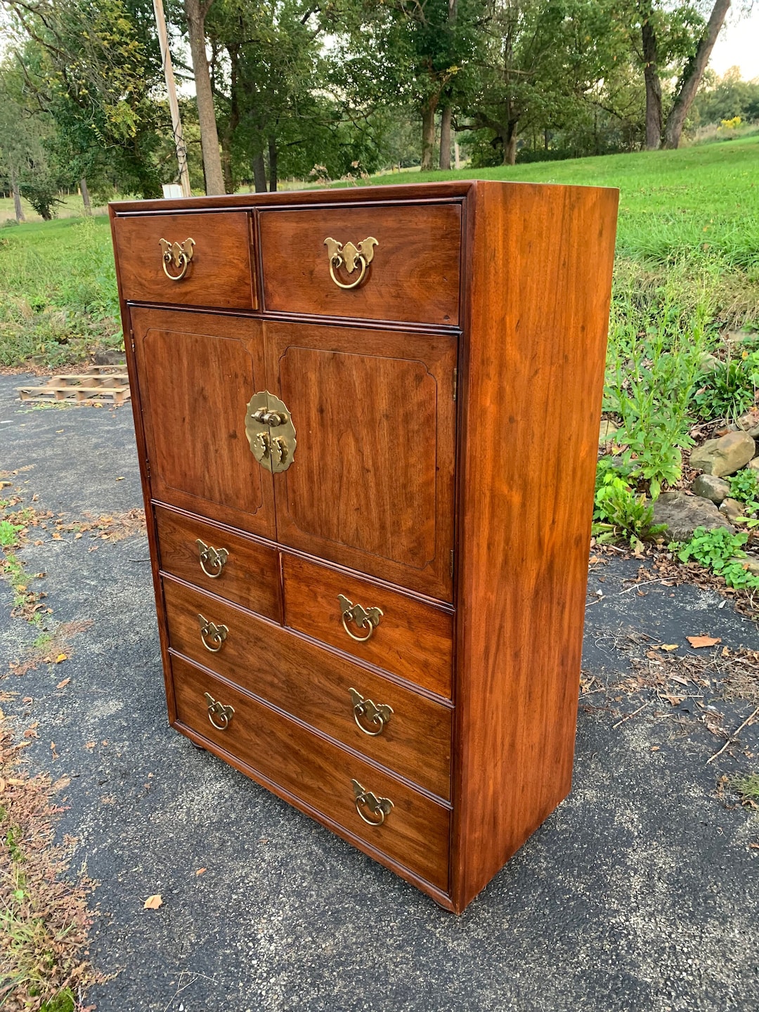 Vintage Henredon Pan Asian Chest of Drawers, Mid Century Bedroom