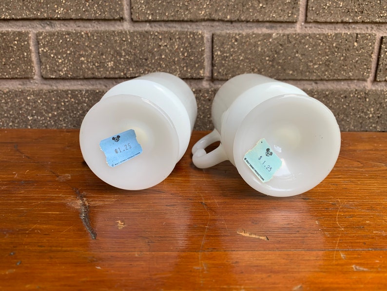Vintage Mickey Mouse & Donald Duck Milk Glass Mugs, Walt Disney Productions bild 7