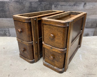 Antique Oak Sewing Machine Drawers, Set of 4 Singer Sewing Machine Cabinet Drawers with Case.