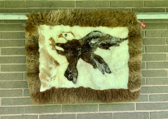 Vintage Eagle Tapestry, Retro Wool Fur Hanging Bird Picture
