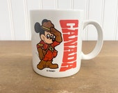 NOS 1980s Coffee Mug Walt Disney World Epcot World Showcase Canada Mickey Mouse