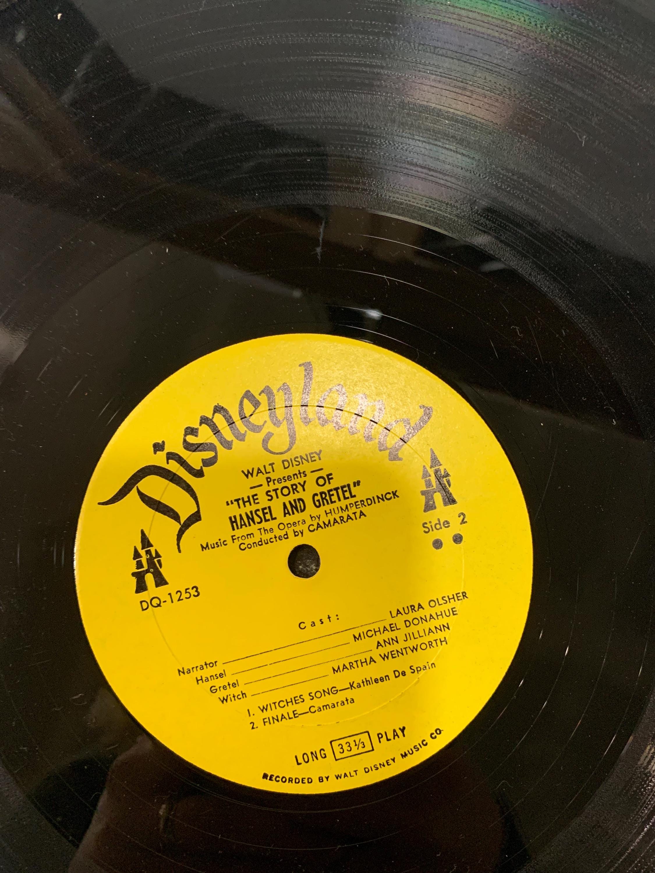 Walt Disney's Hansel and Gretel Vinyl Record, 1964 Disneyland DQ