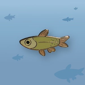 Minnow Hard Enamel Lapel Pin - Cute Fish Badge Pin Gifts for Dad