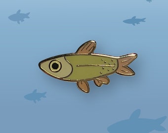 Minnow Hard Enamel Lapel Pin - Cute Fish Badge Pin Gifts for Dad