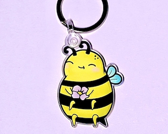 Bumble Bee 2” Acrylic Keychain