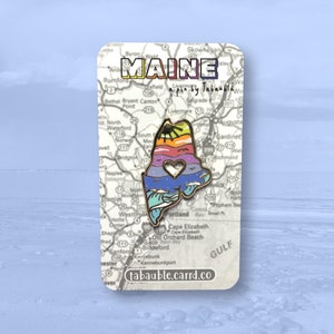 Maine State Enamel Pin I Love Maine Hard Enamel Lapel Pin New England Beach image 1