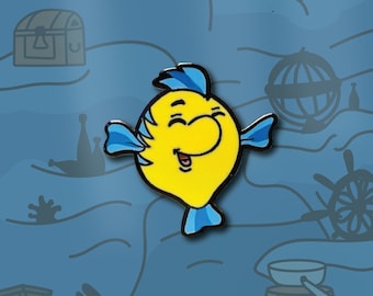 Floundering Guppy Hard Enamel Lapel Pin - Cute Happy Fish Friend