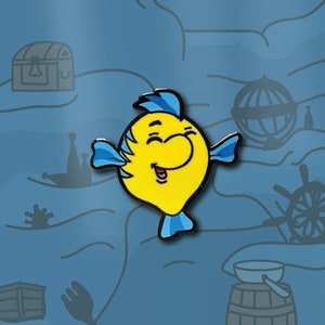 Floundering Guppy Hard Enamel Lapel Pin - Cute Happy Fish Friend