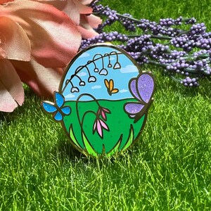 Fluttering Friends Butterfly Springtime Hard Enamel Lapel Pin - Flowers Nature Cute Kawaii Badge