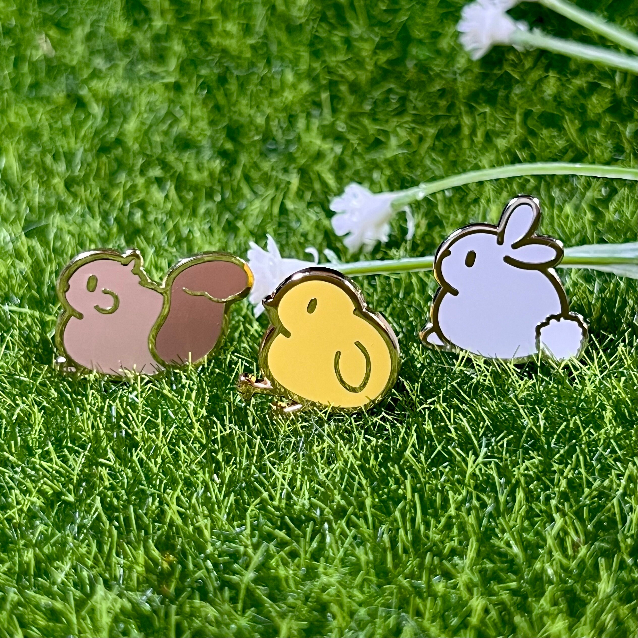 Bunny Rabbit Enamel Pin - Small Woodland Friends Lapel Badge Filler ...