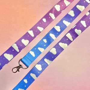 Dreamy Clouds 18” XL Lanyard Colorful Badge Holder
