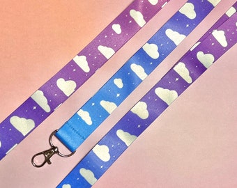 Dreamy Clouds 18” XL Lanyard Colorful Badge Holder