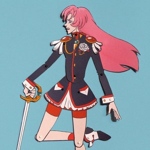 Revolutionary Girl Utena - Posable Paper Doll - DIY Paper Crafting Kit